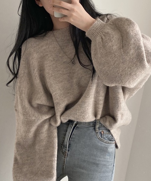 FREE STYLISTS（フリー スタイリスト）の「YUGA_YGMC Oversized knit top with voluminous sleeves（ニット/セーター・レディース・ブラウン/ベージュ・FREE）」の6枚目の写真