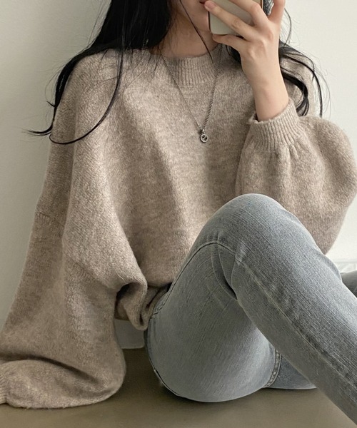 FREE STYLISTS（フリー スタイリスト）の「YUGA_YGMC Oversized knit top with voluminous sleeves（ニット/セーター・レディース・ブラウン/ベージュ・FREE）」の10枚目の写真