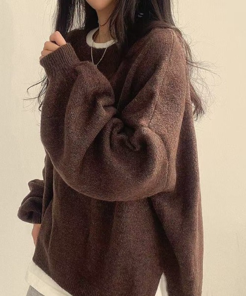 FREE STYLISTS（フリー スタイリスト）の「YUGA_YGMC Oversized knit top with voluminous sleeves（ニット/セーター・レディース・ブラウン/ベージュ・FREE）」の3枚目の写真