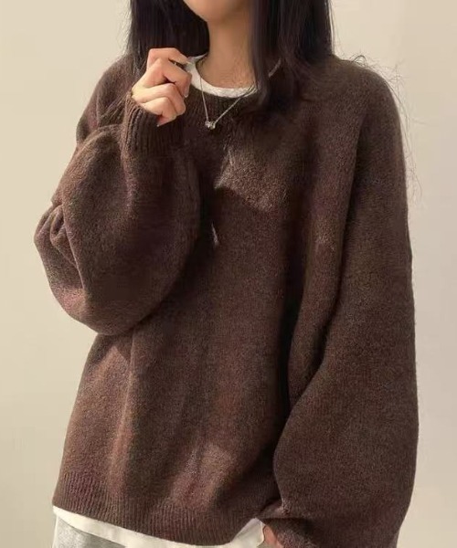 FREE STYLISTS（フリー スタイリスト）の「YUGA_YGMC Oversized knit top with voluminous sleeves（ニット/セーター・レディース・ブラウン/ベージュ・FREE）」の8枚目の写真