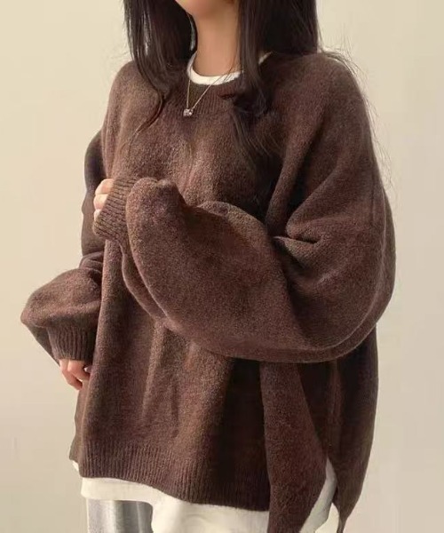 FREE STYLISTS（フリー スタイリスト）の「YUGA_YGMC Oversized knit top with voluminous sleeves（ニット/セーター・レディース・ブラウン/ベージュ・FREE）」の11枚目の写真