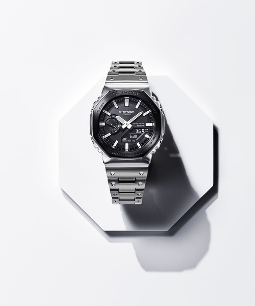 G-SHOCK（ジーショック）の「フルメタル / スマートフォンリンク＆タフソーラー / GM-B2100BT-1AJF（アナログ腕時計・メンズ・ブラック×シルバー・FREE）」の9枚目の写真