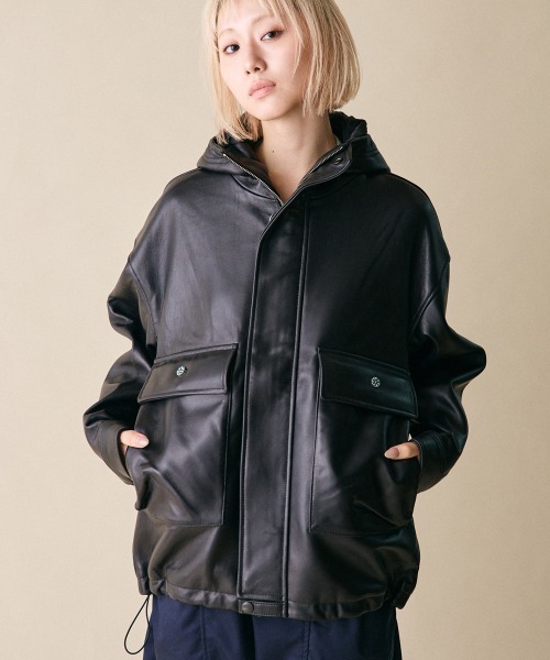rehacer : Big Pocket Leather MT Jacket / ビッグ ポケット レザー