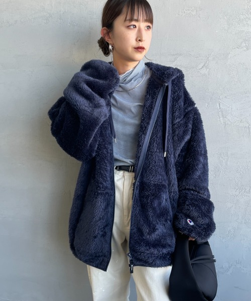 WEB限定】[Champion/チャンピオン] ボアフリースジップフード