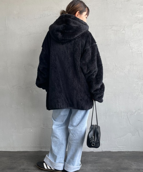 Champion（チャンピオン）の「【WEB限定】[Champion/チャンピオン] ボアフリースジップフードジャケット（その他アウター・レディース・ブラック/ネイビー・M/L/XL）」の14枚目の写真