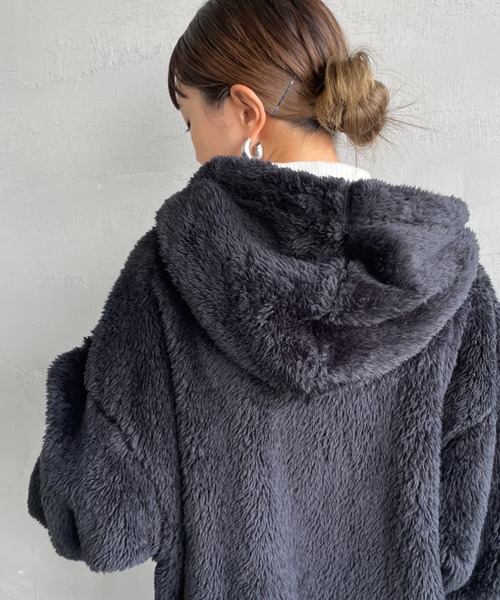 Champion（チャンピオン）の「【WEB限定】[Champion/チャンピオン] ボアフリースジップフードジャケット（その他アウター・レディース・ブラック/ネイビー・M/L/XL）」の18枚目の写真