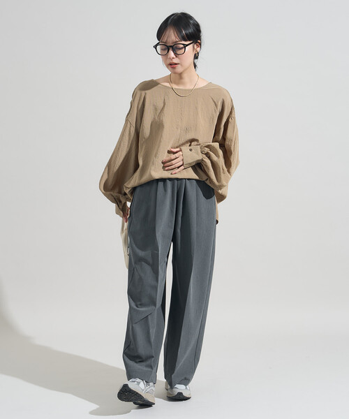 FREAK'S STORE(フリークスストア)の「2way ストライプ リボン ブラウス/バックリボンブラウス(シャツ/ブラウス・レディース・チャコールグレー/オフホワイト/ベージュ・フリ-)」の11枚目の写真
