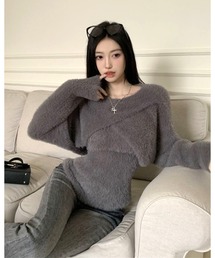 カシュクールシャギーニット×キャミSET
