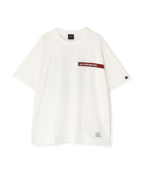 Alpha Industries(アルファインダストリーズ)の「Alpha Industries/アルファインダストリーズ/ALPHA RED RIBBON T-SHIRT/アルファ レッド リボン Tシャツ(Tシャツ/カットソー・メンズ・ネイビー/チャコール/ブラック/ホワイト系2/オリーブ系・2XL/L/M/S/XL)」の2枚目の写真