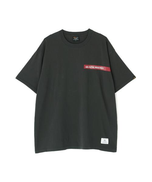 Alpha Industries(アルファインダストリーズ)の「Alpha Industries/アルファインダストリーズ/ALPHA RED RIBBON T-SHIRT/アルファ レッド リボン Tシャツ(Tシャツ/カットソー・メンズ・ネイビー/チャコール/ブラック/ホワイト系2/オリーブ系・2XL/L/M/S/XL)」の3枚目の写真