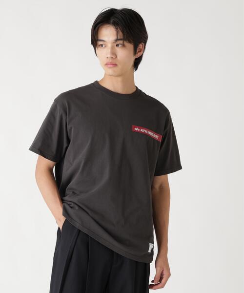 Alpha Industries(アルファインダストリーズ)の「Alpha Industries/アルファインダストリーズ/ALPHA RED RIBBON T-SHIRT/アルファ レッド リボン Tシャツ(Tシャツ/カットソー・メンズ・ネイビー/チャコール/ブラック/ホワイト系2/オリーブ系・2XL/L/M/S/XL)」の16枚目の写真
