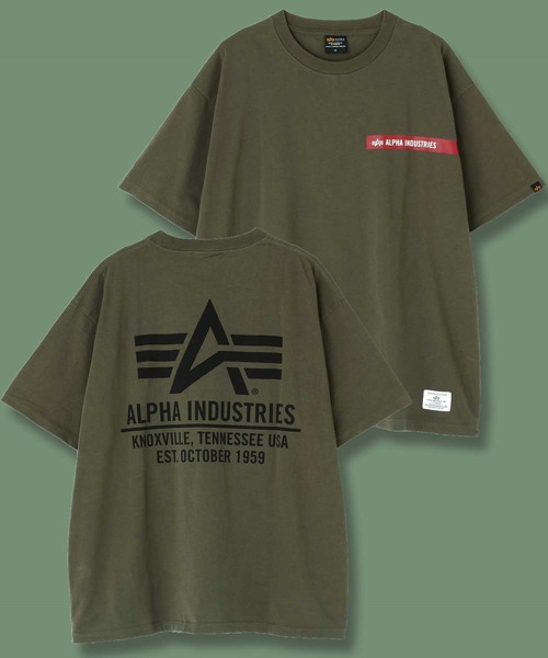 Alpha Industries(アルファインダストリーズ)の「Alpha Industries/アルファインダストリーズ/ALPHA RED RIBBON T-SHIRT/アルファ レッド リボン Tシャツ(Tシャツ/カットソー・メンズ・ネイビー/チャコール/ブラック/ホワイト系2/オリーブ系・2XL/L/M/S/XL)」の4枚目の写真