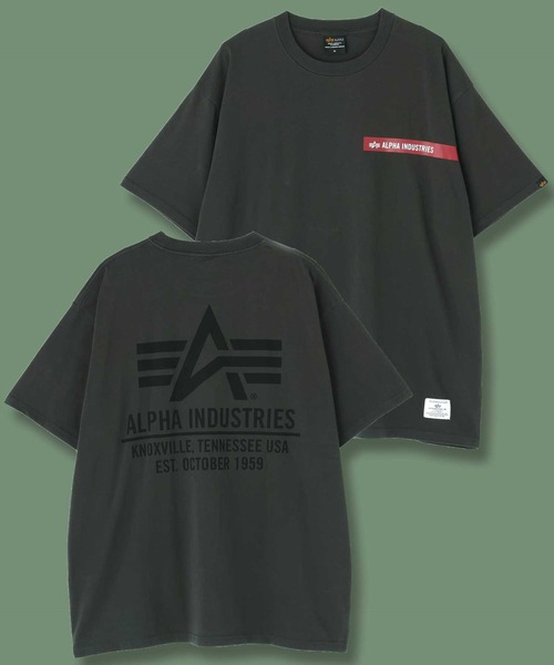Alpha Industries(アルファインダストリーズ)の「Alpha Industries/アルファインダストリーズ/ALPHA RED RIBBON T-SHIRT/アルファ レッド リボン Tシャツ(Tシャツ/カットソー・メンズ・ネイビー/チャコール/ブラック/ホワイト系2/オリーブ系・2XL/L/M/S/XL)」の3枚目の写真
