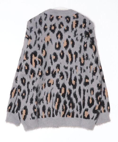 BLANK HOTEL（ブランクホテル）の「Fuzzy Leopard Crewneck Knit Cardigan / シャギーレオパードクルーネックニットカーディガン（カーディガン/ボレロ・メンズ・ブラウン/グレー・L/M）」の3枚目の写真