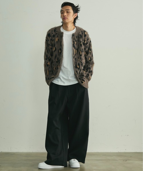 BLANK HOTEL（ブランクホテル）の「Fuzzy Leopard Crewneck Knit Cardigan / シャギーレオパードクルーネックニットカーディガン（カーディガン/ボレロ・メンズ・ブラウン/グレー・L/M）」の16枚目の写真
