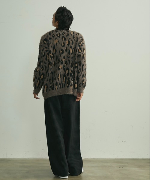 BLANK HOTEL（ブランクホテル）の「Fuzzy Leopard Crewneck Knit Cardigan / シャギーレオパードクルーネックニットカーディガン（カーディガン/ボレロ・メンズ・ブラウン/グレー・L/M）」の17枚目の写真