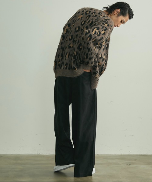 BLANK HOTEL（ブランクホテル）の「Fuzzy Leopard Crewneck Knit Cardigan / シャギーレオパードクルーネックニットカーディガン（カーディガン/ボレロ・メンズ・ブラウン/グレー・L/M）」の18枚目の写真
