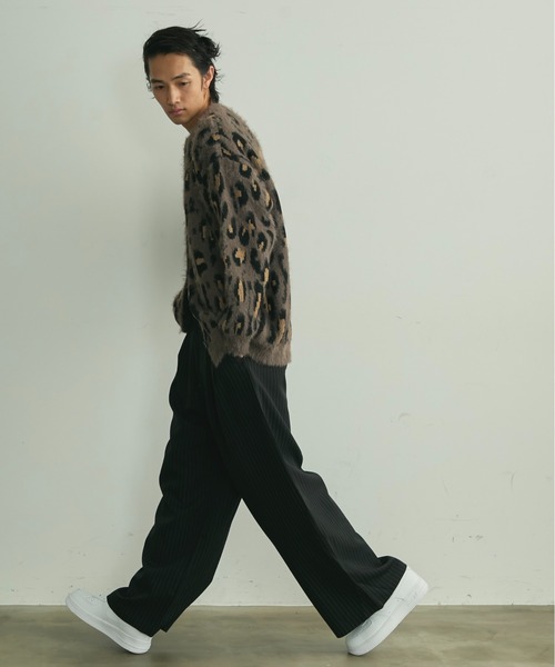 BLANK HOTEL（ブランクホテル）の「Fuzzy Leopard Crewneck Knit Cardigan / シャギーレオパードクルーネックニットカーディガン（カーディガン/ボレロ・メンズ・ブラウン/グレー・L/M）」の14枚目の写真