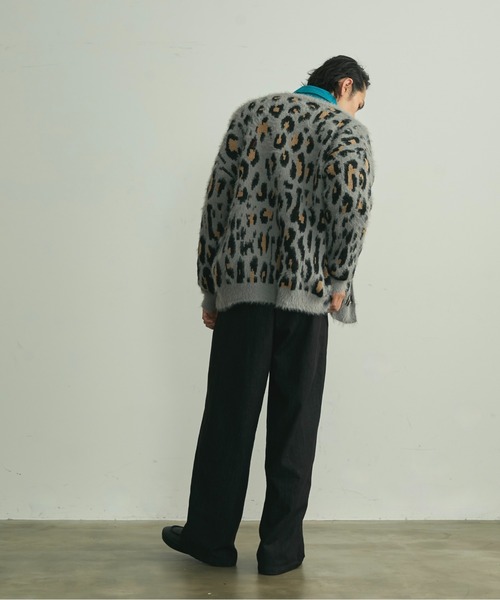 BLANK HOTEL（ブランクホテル）の「Fuzzy Leopard Crewneck Knit Cardigan / シャギーレオパードクルーネックニットカーディガン（カーディガン/ボレロ・メンズ・ブラウン/グレー・L/M）」の22枚目の写真