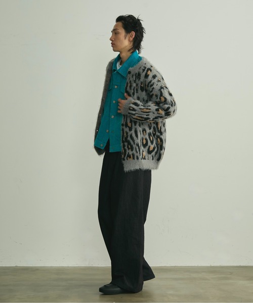 BLANK HOTEL（ブランクホテル）の「Fuzzy Leopard Crewneck Knit Cardigan / シャギーレオパードクルーネックニットカーディガン（カーディガン/ボレロ・メンズ・ブラウン/グレー・L/M）」の21枚目の写真