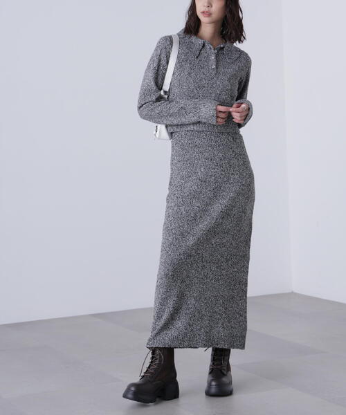 FREE'S MART（フリーズマート）の「◆ポロニットセットアップ（ワンピース・レディース・ブラック系その他/ブラウン/ネイビー・FREE）」の2枚目の写真