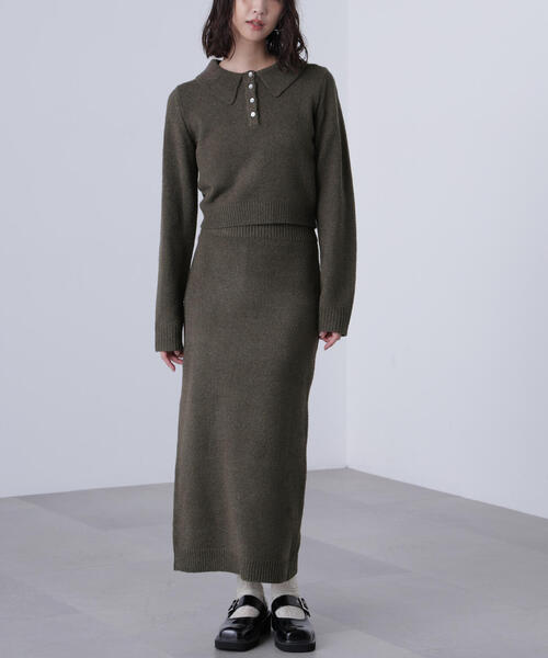 FREE'S MART（フリーズマート）の「◆ポロニットセットアップ（ワンピース・レディース・ブラック系その他/ブラウン/ネイビー・FREE）」の21枚目の写真