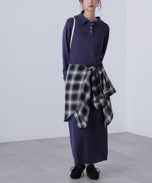 FREE'S MART（フリーズマート）の「◆ポロニットセットアップ（ワンピース・レディース・ブラック系その他/ブラウン/ネイビー・FREE）」の9枚目の写真