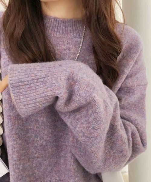 Beststore(ベストストア)の「ミックスカラーオーバーニット ユニセックス カラーニット(ニット/セーター・レディース・ブラック/ライトベージュ/ライトブルー/ライトピンク/ブルー系その他/パープル/ホワイト/ベージュ系その他/キャメル/レッド/イエロー・FREE)」の7枚目の写真