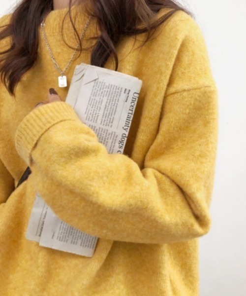 Beststore(ベストストア)の「ミックスカラーオーバーニット ユニセックス カラーニット(ニット/セーター・レディース・ブラック/ライトベージュ/ライトブルー/ライトピンク/ブルー系その他/パープル/ホワイト/ベージュ系その他/キャメル/レッド/イエロー・FREE)」の21枚目の写真