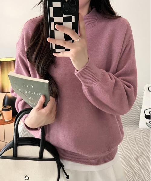 Beststore(ベストストア)の「ミックスカラーオーバーニット ユニセックス カラーニット(ニット/セーター・レディース・ブラック/ライトベージュ/ライトブルー/ライトピンク/ブルー系その他/パープル/ホワイト/ベージュ系その他/キャメル/レッド/イエロー・FREE)」の17枚目の写真