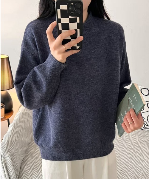 Beststore(ベストストア)の「ミックスカラーオーバーニット ユニセックス カラーニット(ニット/セーター・レディース・ブラック/ライトベージュ/ライトブルー/ライトピンク/ブルー系その他/パープル/ホワイト/ベージュ系その他/キャメル/レッド/イエロー・FREE)」の19枚目の写真