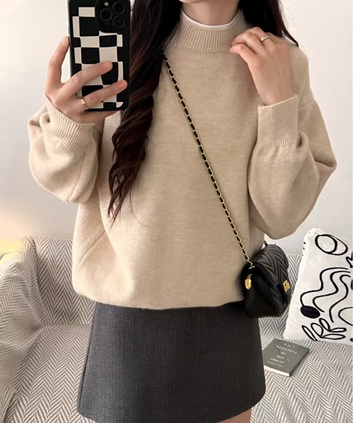 Beststore(ベストストア)の「ミックスカラーオーバーニット ユニセックス カラーニット(ニット/セーター・レディース・ブラック/ライトベージュ/ライトブルー/ライトピンク/ブルー系その他/パープル/ホワイト/ベージュ系その他/キャメル/レッド/イエロー・FREE)」の16枚目の写真