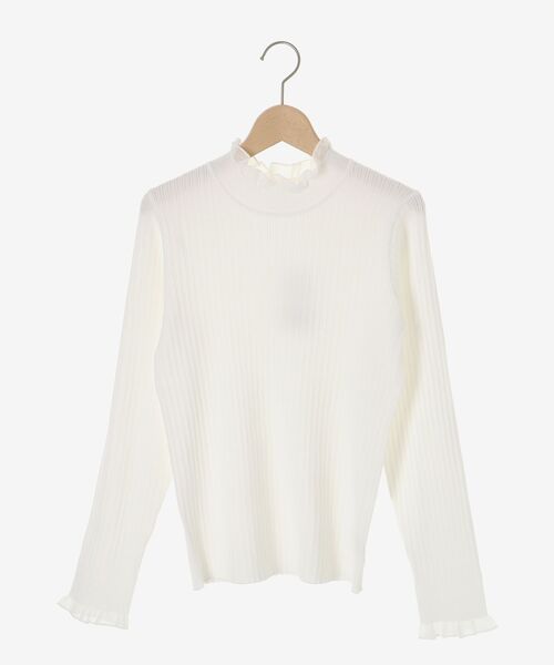 le.coeur blanc（ルクールブラン）の「シアーフリルリブニット（ニット/セーター・レディース・ブラウン/グレー/ブラック/アイボリー・38）」の9枚目の写真