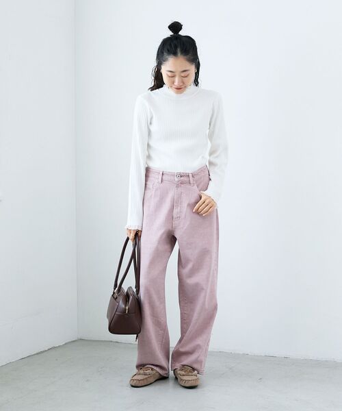 le.coeur blanc（ルクールブラン）の「シアーフリルリブニット（ニット/セーター・レディース・ブラウン/グレー/ブラック/アイボリー・38）」の20枚目の写真