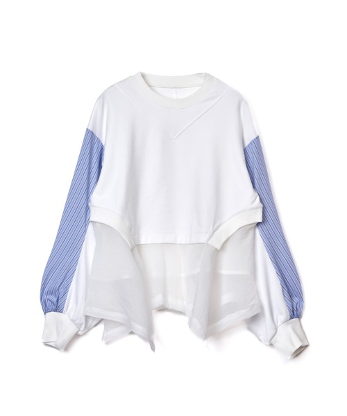 AULA AILA(アウラアイラ)の「ストライプスリーブプルオーバー(Tシャツ/カットソー・レディース・オフホワイト/ブラック/ネイビー・0)」の2枚目の写真