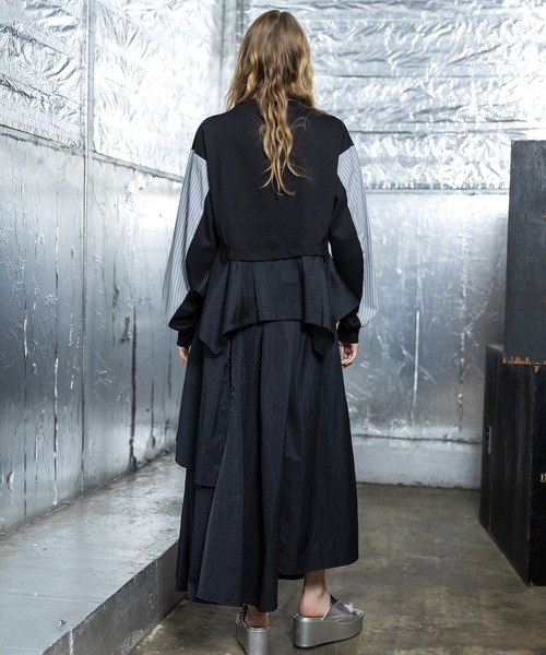 AULA AILA(アウラアイラ)の「ストライプスリーブプルオーバー(Tシャツ/カットソー・レディース・オフホワイト/ブラック/ネイビー・0)」の8枚目の写真