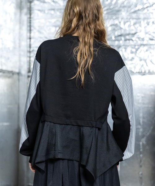 AULA AILA(アウラアイラ)の「ストライプスリーブプルオーバー(Tシャツ/カットソー・レディース・オフホワイト/ブラック/ネイビー・0)」の5枚目の写真