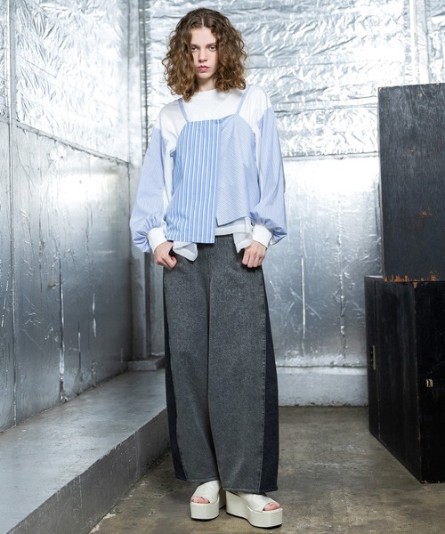 AULA AILA(アウラアイラ)の「ストライプスリーブプルオーバー(Tシャツ/カットソー・レディース・オフホワイト/ブラック/ネイビー・0)」の11枚目の写真