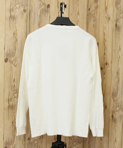 schott（ショット）の「HONEYCOMB WAFFLE HENRY NACK T-SHIRT（Tシャツ/カットソー・メンズ・ホワイト/グレー/ブラック・XL/L/M）」の5枚目の写真