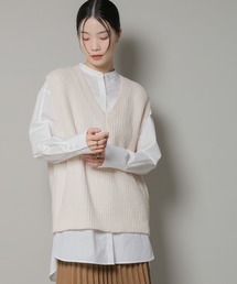 NANO universe | ベロアモールVネックニットベスト(ベスト)