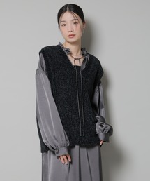 NANO universe | ベロアモールVネックニットベスト(ベスト)
