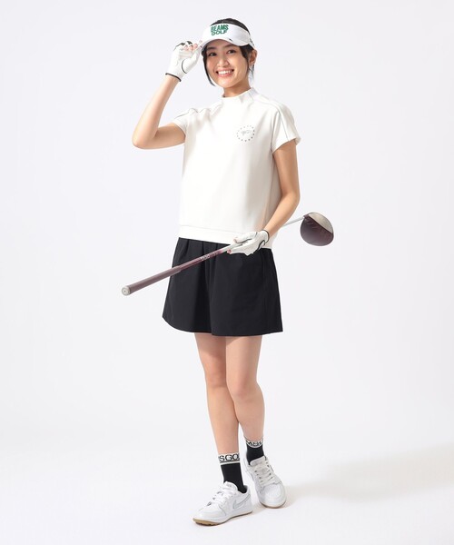 BEAMS GOLF(ビームスゴルフ)の「ORANGE LABEL / サッカーシャツ風 ストレッチ モックネックシャツ(Tシャツ/カットソー・レディース・ブラック/ホワイト/ネイビー・LARGE/MEDIUM/SMALL)」の14枚目の写真
