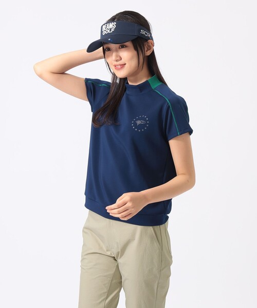 BEAMS GOLF(ビームスゴルフ)の「ORANGE LABEL / サッカーシャツ風 ストレッチ モックネックシャツ(Tシャツ/カットソー・レディース・ブラック/ホワイト/ネイビー・LARGE/MEDIUM/SMALL)」の16枚目の写真