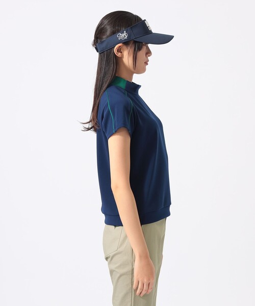 BEAMS GOLF(ビームスゴルフ)の「ORANGE LABEL / サッカーシャツ風 ストレッチ モックネックシャツ(Tシャツ/カットソー・レディース・ブラック/ホワイト/ネイビー・LARGE/MEDIUM/SMALL)」の20枚目の写真