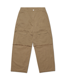 DOUBLE LAYERED CARGO PANTS - WASHED BEIGE