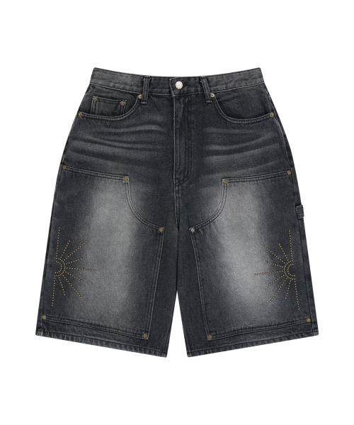 AAKAM(アーカム)の「Washed Double Knee Bermuda Denim Pants (Black)(その他パンツ・レディース・その他・2/1)」の2枚目の写真