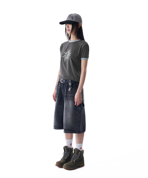 AAKAM(アーカム)の「Washed Double Knee Bermuda Denim Pants (Black)(その他パンツ・レディース・その他・2/1)」の5枚目の写真