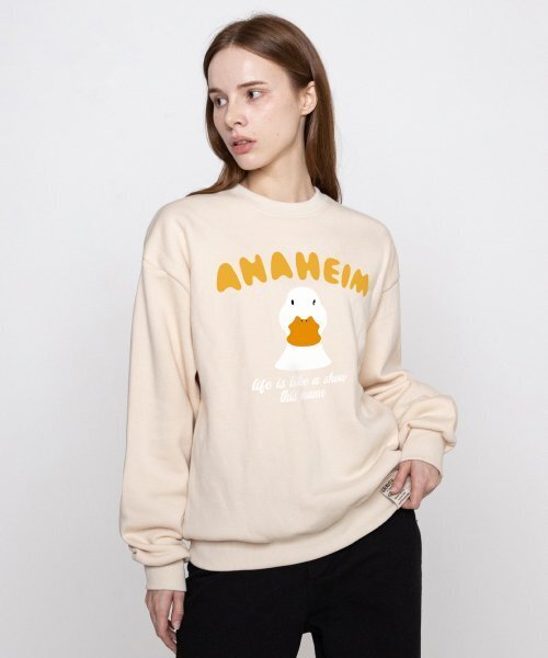 GRAVER（グレーバー）の「[UNISEX]ダックフェイススマイルマンツーマン_クリーム（スウェット・レディース・アイボリー・SMALL/MEDIUM/LARGE/X-LARGE）」の2枚目の写真