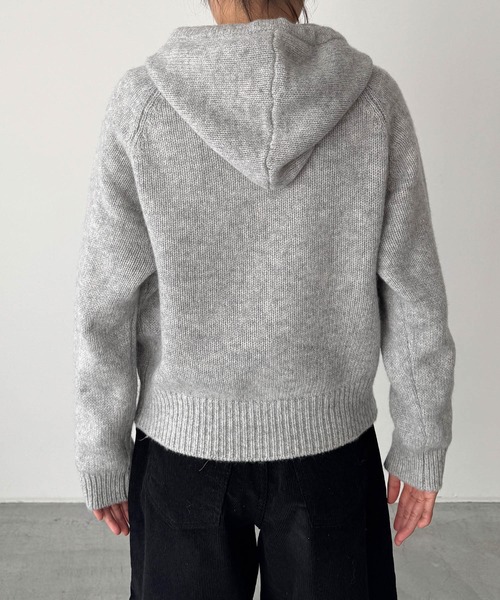 CANAL JEAN(キャナルジーン)の「El mar ウールヘンリーパーカーニット(ニット/セーター・レディース・レッド/ブラウン/グレー・ONE SIZE)」の15枚目の写真