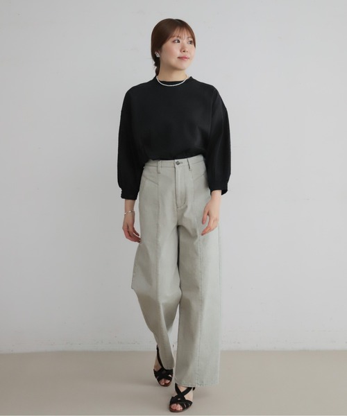NOMBRE IMPAIR(ノンブルアンペール)の「グリットクロスコンビ 袖口シャーリングP/O(Tシャツ/カットソー・レディース・ホワイト/ブラック・FREE)」の17枚目の写真